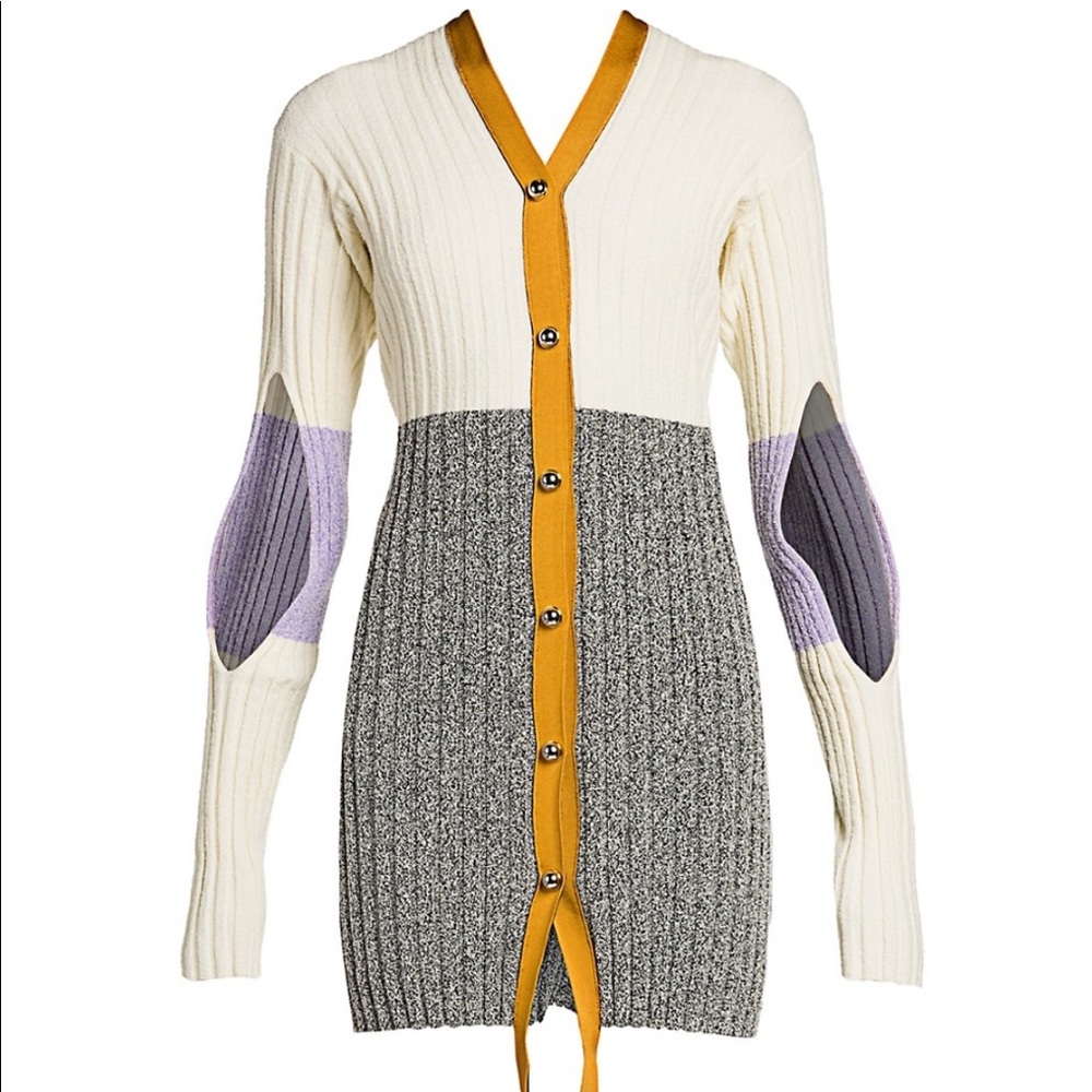 MONCLER 1952 Slit Sleeve Colorblock Rib Cardigan